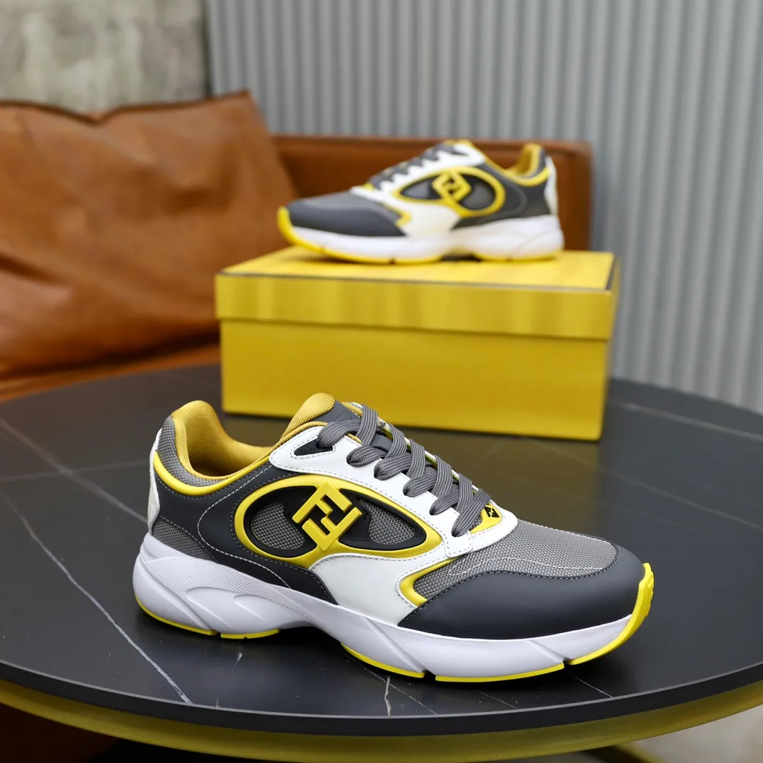 FENDI men's shoes 💰760💰 - High-end quality original items 🔍🔍🔍 casual sports shoes - Upper: 🔝 Napa calfskin, silk calfskin, brand canvas cloth, shoe body sewn with brand plastic totem - Lining: brand canvas - Outsole: ultra-light TPU foam rubber; two-color molded outsole -Ultra-high quality control and fine workmanship: outstanding (high-end, extravagance, grade) -Size: 39-44 (38, 45, can be customized)